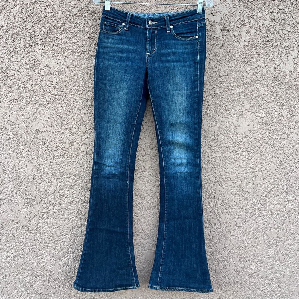 Paige Denim Flare Leg Jeans Dark Wash Stretch Bootcut Women Size 26